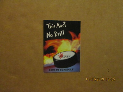 CHL Fort Worth Fire Vintage Defunct 1994-95 Team Logo Hockey Pocket Schedule