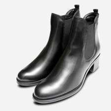 Black Napa Leather Tamaris Heeled Womens Chel...