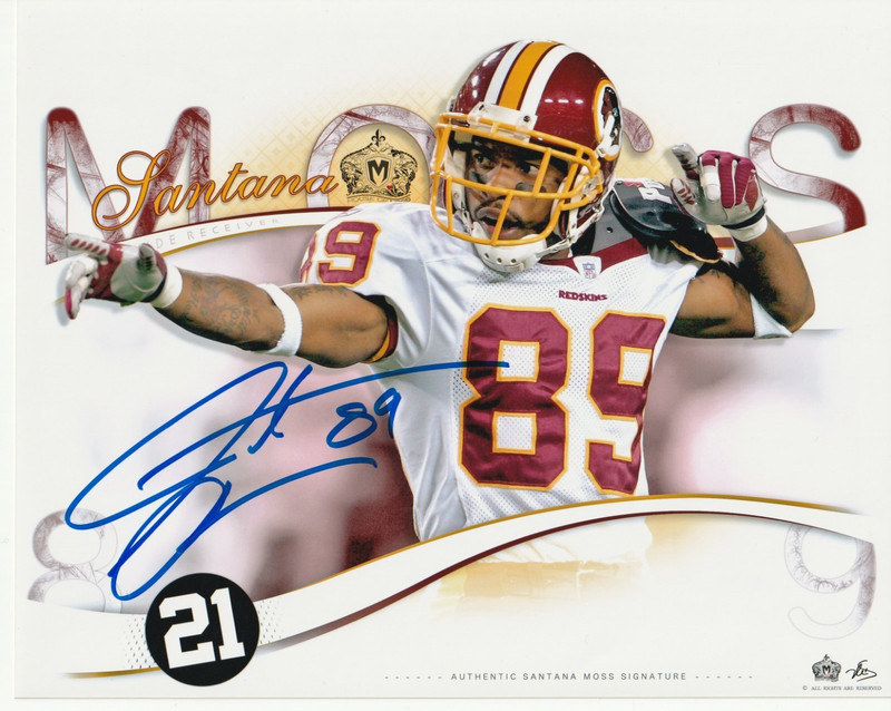 Santana Moss autographed 8 x 10 photo "RARE" - Sean Taylor tribute