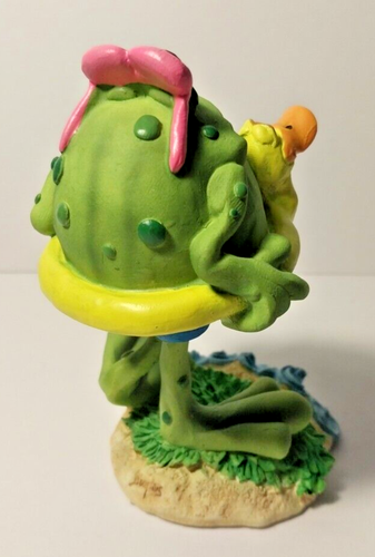 TOADILY YOURS Russ Berrie Figurine Swimming Bobble Frog Toad 25409 - Picture 7 of 11