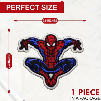 Marvel Spider-Man Embroidered Iron-On Patch - With Great Power Comes Great Responsibility Motif