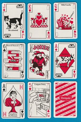 Sammlerstück Werbung Spielkarten und Kartenspiel Unigate Milch,