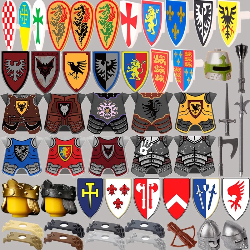 Casco escudo soldado militar medieval para bloques de construcción LEGO juguete de ladrillo Foto 2 de 4