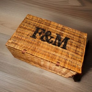 F&M square basket with handle / ENGLAND