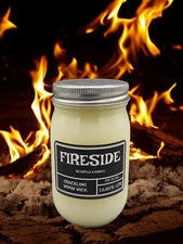 Wood wick * FIRESIDE * YANKEE TYPE * scented * Leah's Lite Candle * 16oz