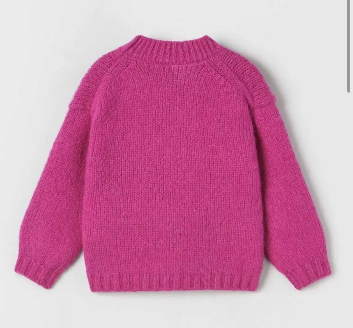 New Zara baby girls alpaca blend hot pink sweater size 9 12 mo eBay