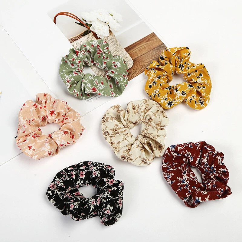 1Pc Floral Hair Ring Scrunchies Hair Tie Elastic Ponytail Hair Rope Rubber Bands - Image 3 of 4