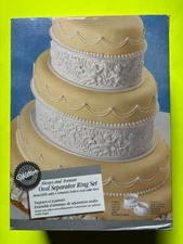 WILTON ALWAYS AND FOREVER OVAL CAKE SEPARATOR RING SET BRAND NEW IN BOX LOOK!!