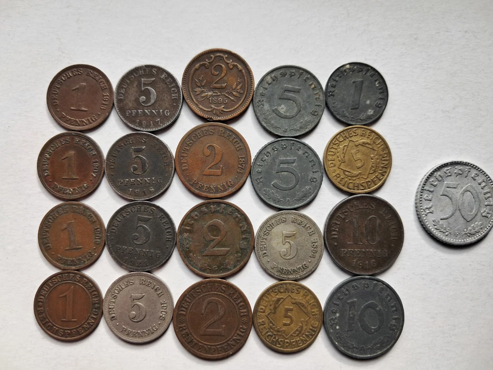 ×21 German coins, various dates. - Image 2 of 4