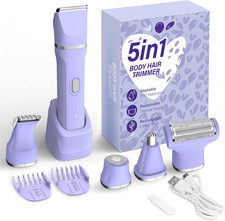 5-In-1 Electric Bikini Trimmer for Women   IPX7 Waterproof Shaver, Cordless Body