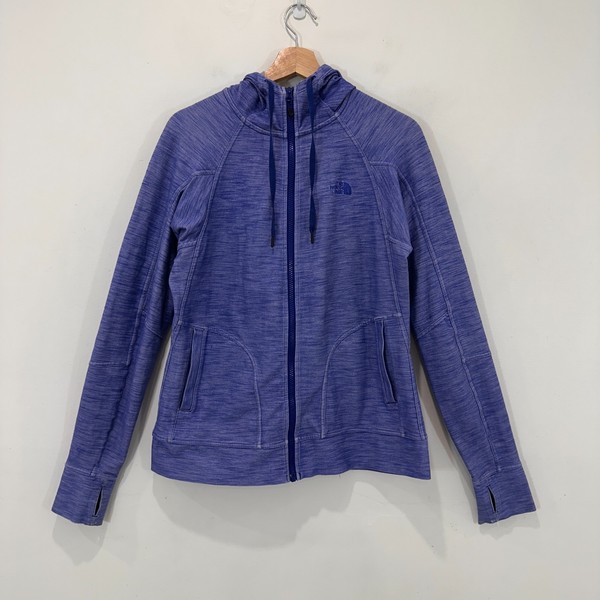 The North Face Hoodie Women US L Purple Full Zip Pockets Stretch Thumb Hole