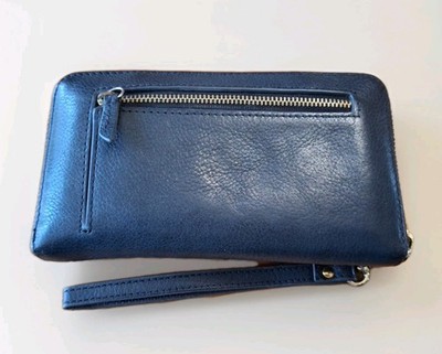 Fossil Leather Navy Blue Issue no 1954 Womens Zip Wallet | eBay