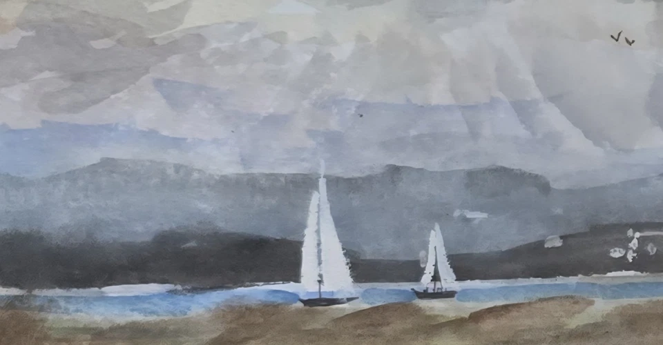Original Framed And Signed Cornwall Seascape Sailing Boats Watercolour Painting - Image 3 of 4