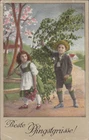 1 schöne  alte Karte: Pfingsten, gelaufen: 1918