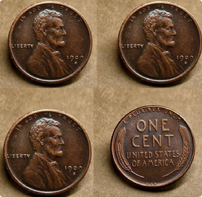 3PC 1909-S VDB Lincoln Wheat Cent Penny Rare Sought As shown in the figure