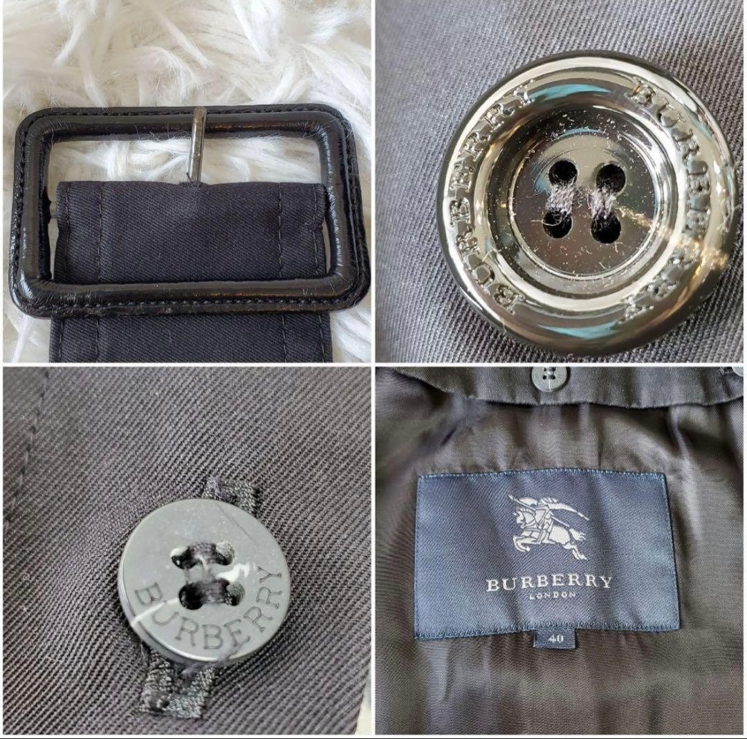 Burberry   London Trench Coat Blue Fox Fur Black 40 thumbnail 8