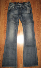 Rock Revival Cameron Flare Whiskered Denim Jeans Women's Size 26