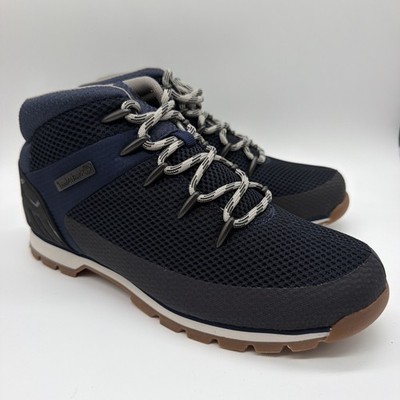 Timberland Euro Sprint Mid Hiker Navy Blue Mesh Boots Men's Size 10 TB0A1G98 A1