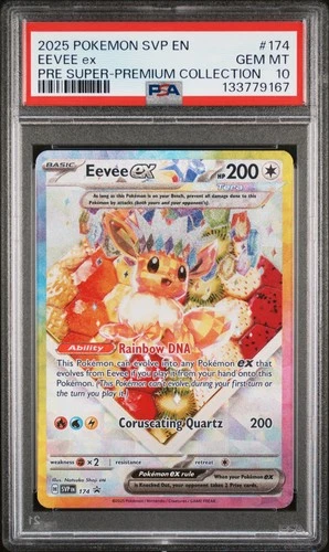 2025 POKEMON PRISMATIC EVOLUTIONS SUPER-PREMIUM COLLECTION PROMO EEVEE EX PSA 10