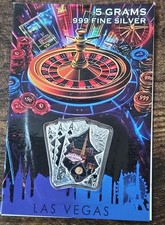 LAS VEGAS NEVADA Casino 5g .999 Fine Silver Ace Of Spades Poker 5 Grams Token