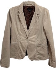 Vintage Calvin Klein Sz L Beige Corduroy Blazer Lined Pockets Academia Preppy
