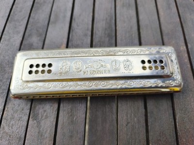 M. Hohner Mundharmonika ''Echo'' 48 C F, gebraucht, VINTAGE