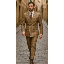 Men Suits 2 Pieces Jacket Pant Double Breasted Peak Formal Occasion Mae Clothing
