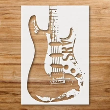 Guitar Silhouette DIY Crafts Stencil for Music - Themed Projects - StencilAir