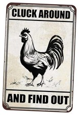 Chiken Gifts Funny Chicken Metal Sign For Home Chicken Decor Coop Rooster White