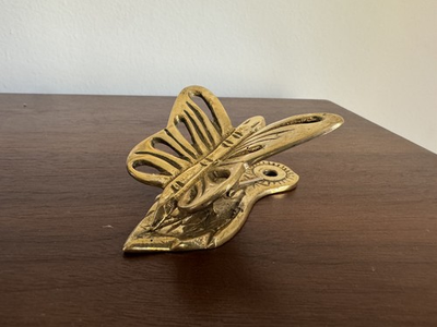 #ad Vintage Solid Brass Butterfly Note Paper Clip MCM $24.99