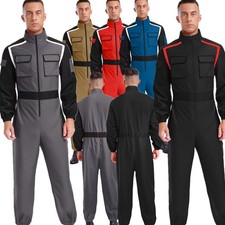 Men Workwear Cosplay Bodysuit Utility Jumpsuit Themed One Piece Mechanic Daily
