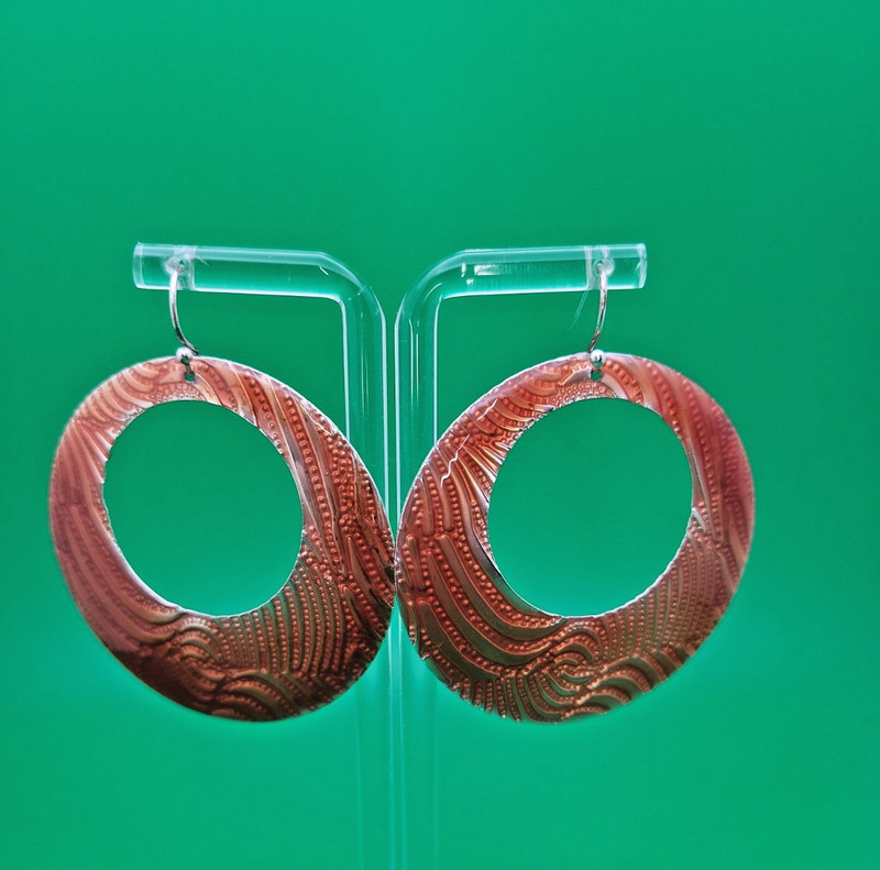 Orange Pierced Hoop Earrings