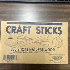 Natural Wood Craft Sticks Large Bulk 1000 Pc