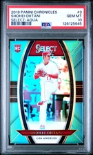 2018 PANINI CHRONICLES SELECT AQUA #3 SHOHEI OHTANI ROOKIE RC 89/299 PSA 10