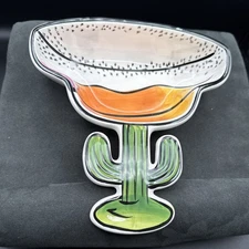CLAY ART Margarita Shaped Cactus Serving Salsa Party Dish Bowl
