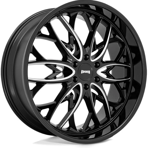 (Set of 4) DUB S263 OG 24x10 6x5.5" +25mm Black/Milled Wheels Rims 24" Inch - Image 3 of 4