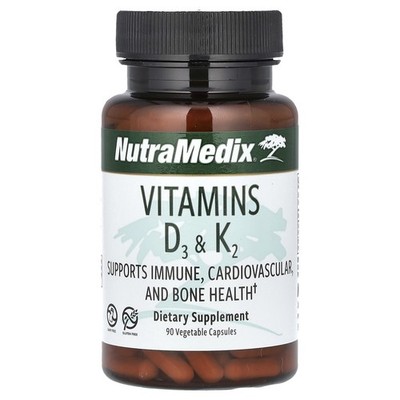 Vitamins D3 & K2, 90 Vegetable Capsules