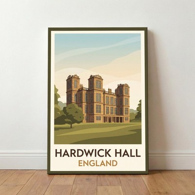 Hardwick Hall, England Reise Poster Giclée Leinwandbild