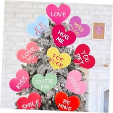  12pcs Valentines Day Conversation Hearts Picks Decorations for Tree, Large Red