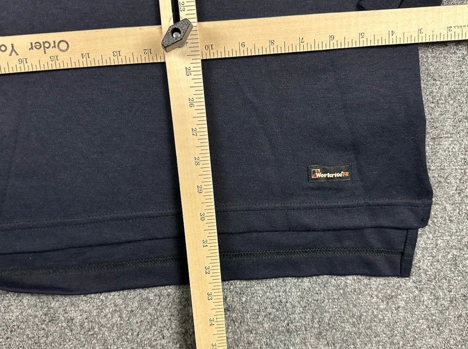 Camisa Polo Workrite FR Manga Larga Azul Marino Henley Cat2 Arc 6.2 Para Hombre Talla XL Excelente Foto 4 de 4