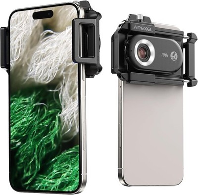 APEXEL PhoneMicro 5 Series 100X Phone Micro Lens for Android/iPhone With LED