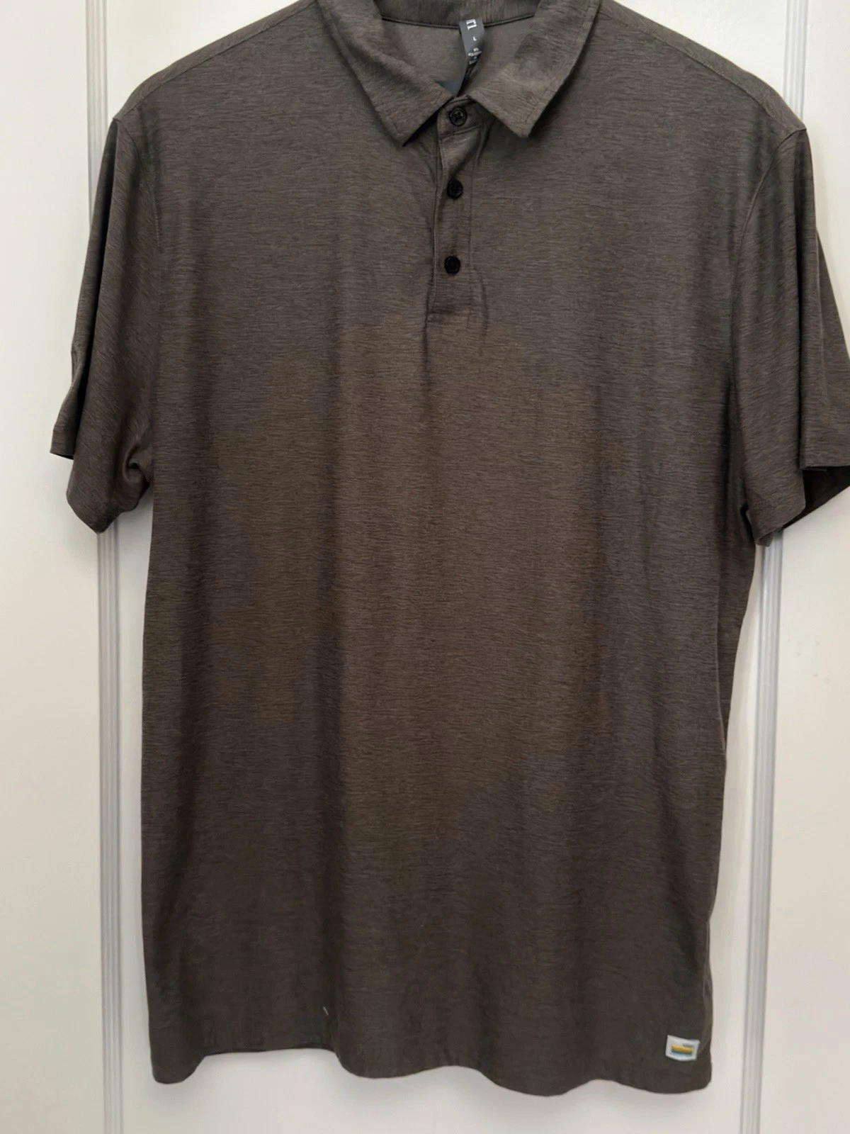 Vuori Men’s Strato Tech Polo, Mocha Heather, Size L