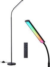 EDISHINE LED Floor Lamp RGB & Warm Light Stepless Dimming Remote Black