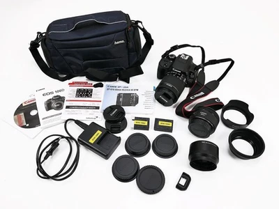 Canon EOS 100D Spiegelreflexkamera + 2 Objektive ( 50mm f/1.8 )  + Zubehörpaket - Bild 1 von 2