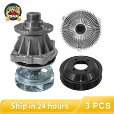 Water Pump (Metal Impeller) Fan Clutch Pulley Kit for BMW  E39 X5 E53 E46 3pc