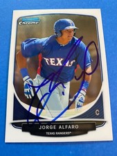 JORGE ALFARO 2013 BOWMAN CHROME PROSPECTS AUTO SIGNED RANGERS RED SOX PADRES RC