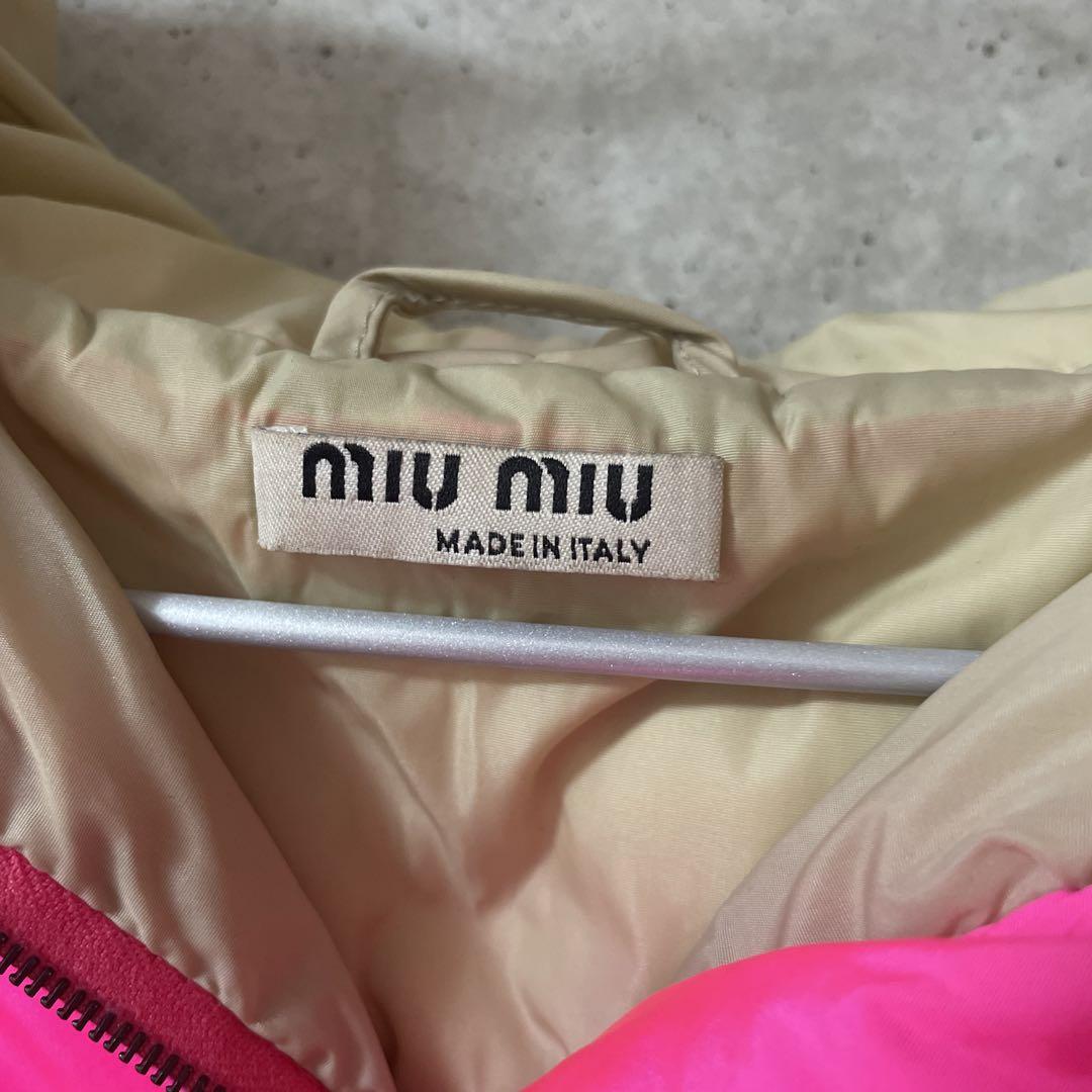 MIU MIU ピンク ダウンベスト フード付き Made in Italy miumiu pink down vest with hood size S | eBay