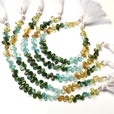 Natural Apatite Gemstone 7x5 to 8x6 mm Size Smooth Pear Shape Beads 8" Strand