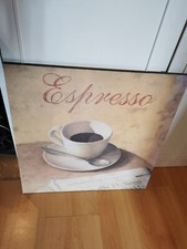 Bild Espresso Stilleben 50x50cm Küche Bistro Bar Barista Kaffee Spannholz Druck