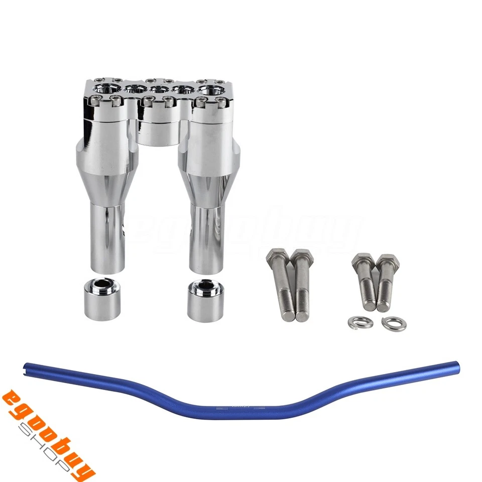 Para Harley Softail/Street bob/Dnya con manillar azul con elevador de manillar de 6""+ 1" Foto 2 de 4